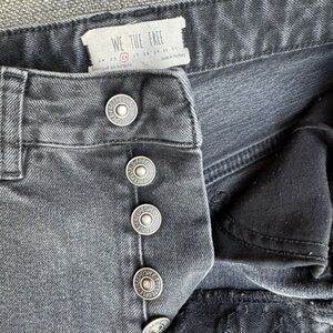 We The Free Charcoal Button-Fly Denim